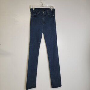 7 For All Mankind Womens High Waist Straight Leg Dark Wash Jeans 27